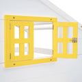 Twin Over Twin Bunk Bed With 2 Drawers, 1 Storage Box, 1 Shelf, Window And Roof White Old Sku:Lt001608Aak Twin White Solid Wood