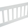 Full Wood House Shaped Floor Bed With Fence, Guardrails,White Full White American Design Pine