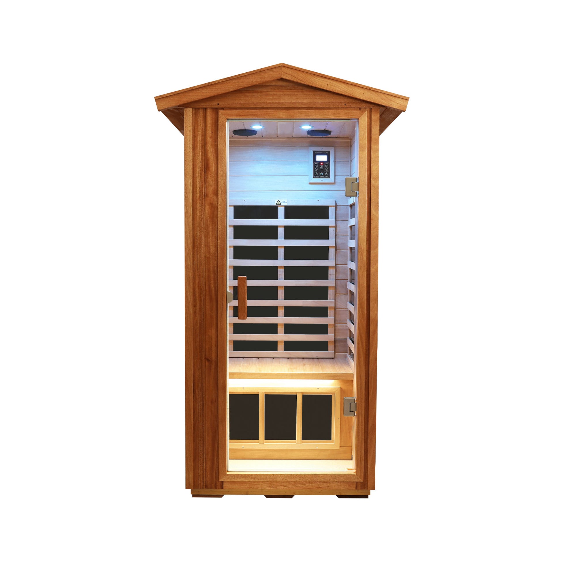 One People Outdoor Okoume Wood Far Infrared Sauna Room Natural Wood Metal & Wood