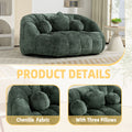 Coolmore Bean Bag Sofa Lazy Sofa Durable Comfort Lounger High Back Bean Bag Chair Couch For Adults And Kids, Indoor & Outdoor, Accent Floor Soft Lounge Chair Emerald Chenille Emerald Primary Living