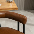Coolmore Contemporary Designed Pu Fabric Upholstered Accent Dining Chair Barrel Side Chairs Kitchen Armchair For Living Room Set Of 2 Dark Brown Pu Dark Brown Foam Pu Leather