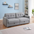 79.50 Inches Long, Teddy Cotton Linen Sofa Fabric, With Metal Conical Long Legs, Metal Strip Matching, Stylish And Simple Light Grey Light Grey Cotton Linen,Teddy 3 Seat