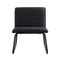 Black Minimalist Armless Sofa Chair With Pu Backrest, Paired With Black Metal Legs, Suitable For Offices, Restaurants, Kitchens, And Bedrooms Black Metal