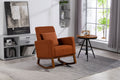 Mid Century Modern Accent Chair With Wood Frame, Upholstered Living Room Chairs With Waist Cushion, Reading Armchair For Bedroom Sunroom Brown Linen