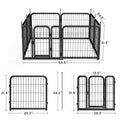 Dog Playpen Outdoor, 8 Panel Dog Fence 31.'' Pet Pen For Small Dogs Pet Exercise Pen For Puppy Rabbit Small Animals Portable Playpen For Rv Camping Garden Yard, Indoor. Black, 26.3'' W X 31.5'' H. Black Iron