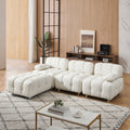 A 90.60 Inch Technology Cloth Beige Sofa, Waterproof, Stain And Cat Scratch Resistant, Can Comfortably Sit In The Apartment Bedroom Without Taking Up Space. White Polyester Blend 4 Seat