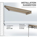 Outsunny 13' X 10' Electric Awning With Led Lights, Retractable Awning, Uv40 Sun Shade Shelter With Remote Controller And Crank Handle For Deck, Balcony, Yard, Cream White Cream White Aluminum