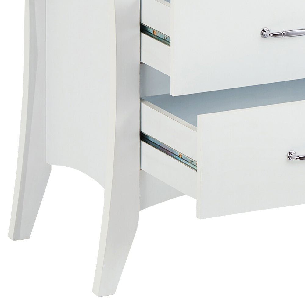 Babb White Finish Accent Table White Mdf,Synthetic Wood