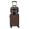 4 Piece Hard Shell Luggage Set,Carry On Suitcase With Spinner Wheels,Family Luggage Set,Brown 12 20 24 28In Brown Abs