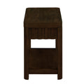25'' Rectangular Farmhouse End Table With Storage Shelf, Sofa Side Table With Solid Wood Legs For Living Room, Bedroom, Office, Espresso Espresso Pine