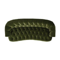 La Rosa Victorian Chesterfield Tufted Sofa, Olive Green Performance Velvet Olive Green Foam Velvet 3 Seat