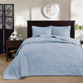 Reversible Quilt Set Blue Twin Twin Xl Blue Cotton