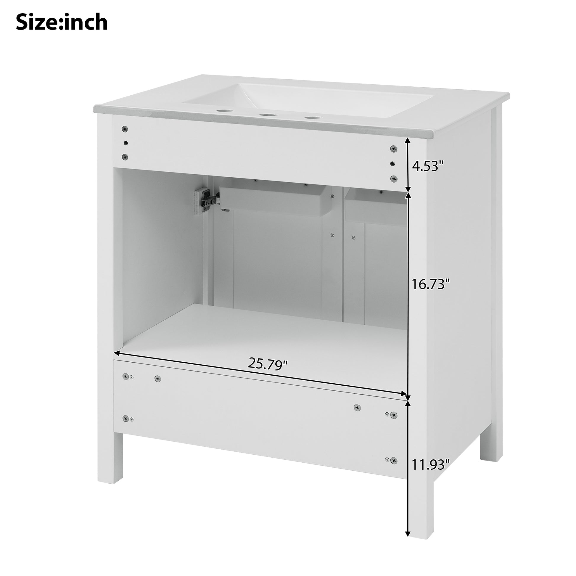 30 Inch Bathroom Vanity With Ceramic Sink And Large Storage The Perfect Choice For Small Bathrooms White Bathroom Solid Wood Mdf