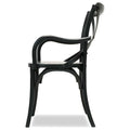 Rhy 18 Inch Dining Armchairs, Set Of 2, Metal Cross Backrests, Jet Black Black Wood Metal