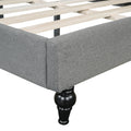 Full Size L Shaped Linen Daybed, With Solid Wood Legs, Gray Old Sku: Sf000146Aae Full Gray Linen Mdf