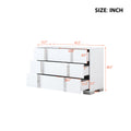 Elegant Modern Dresser With Metal Handle,Mirrored Storage Cabinet With 6 Drawers For Bedroom,Living Room,White White Mdf Metal