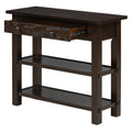 Retro Console Table With Drawer And Two Sturdy Shelves For Entryway, Living Room Espresso Espresso Mdf,Rubber Wood