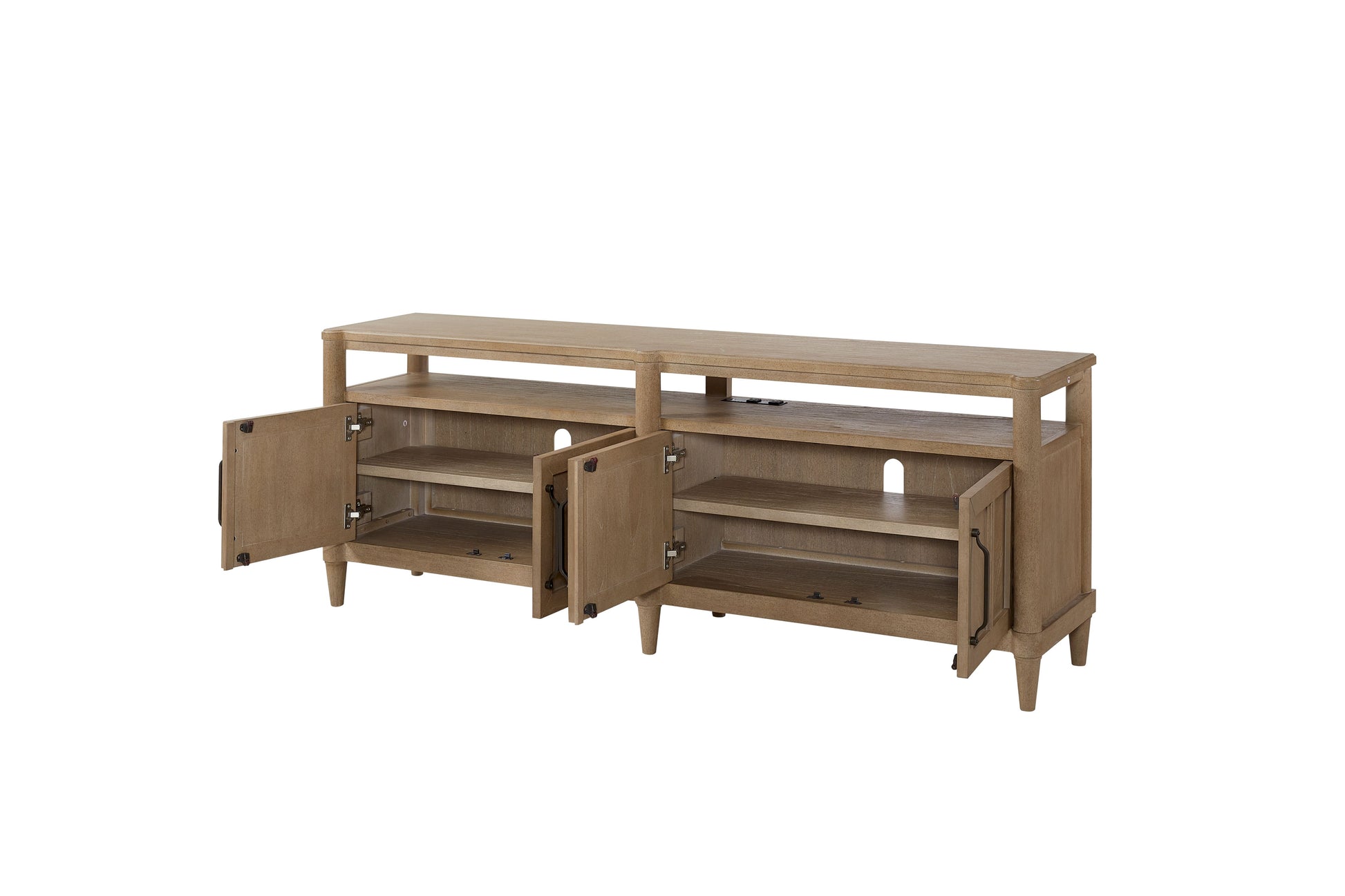 72" Entertainment Console In Sand Finish Sand 50 59 Inches Solid Wood Mdf