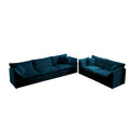 Sofa Set Of 2 Chenille Couch, 2 3 Seater Sofa Set Deep Seat Sofa, Modern Sofa Set For Living Room, Blue Chenille Blue Chenille 5 Seat