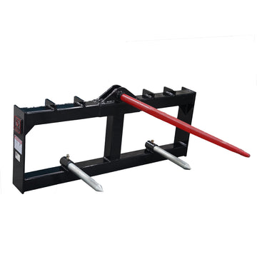 Landy Attachments 43'' Hay Spear Skid Steer Quick Tach Black Steel