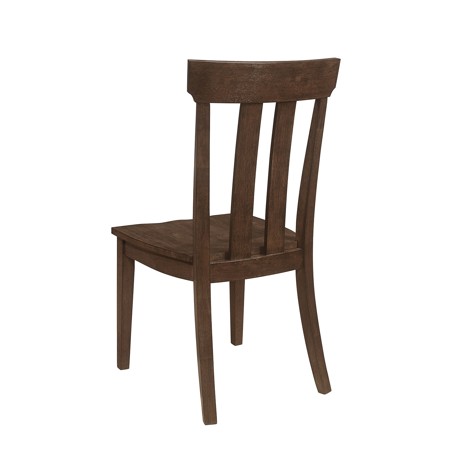 Set Of 2 Slat Back Wooden Dining Chairs, Brown Oak Brown Oak Dining Room Dining Chairs Slat Back Set Of 2 Mdf