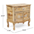 Wooden 1 Drawer 2 Door Cabinet Natural Wood