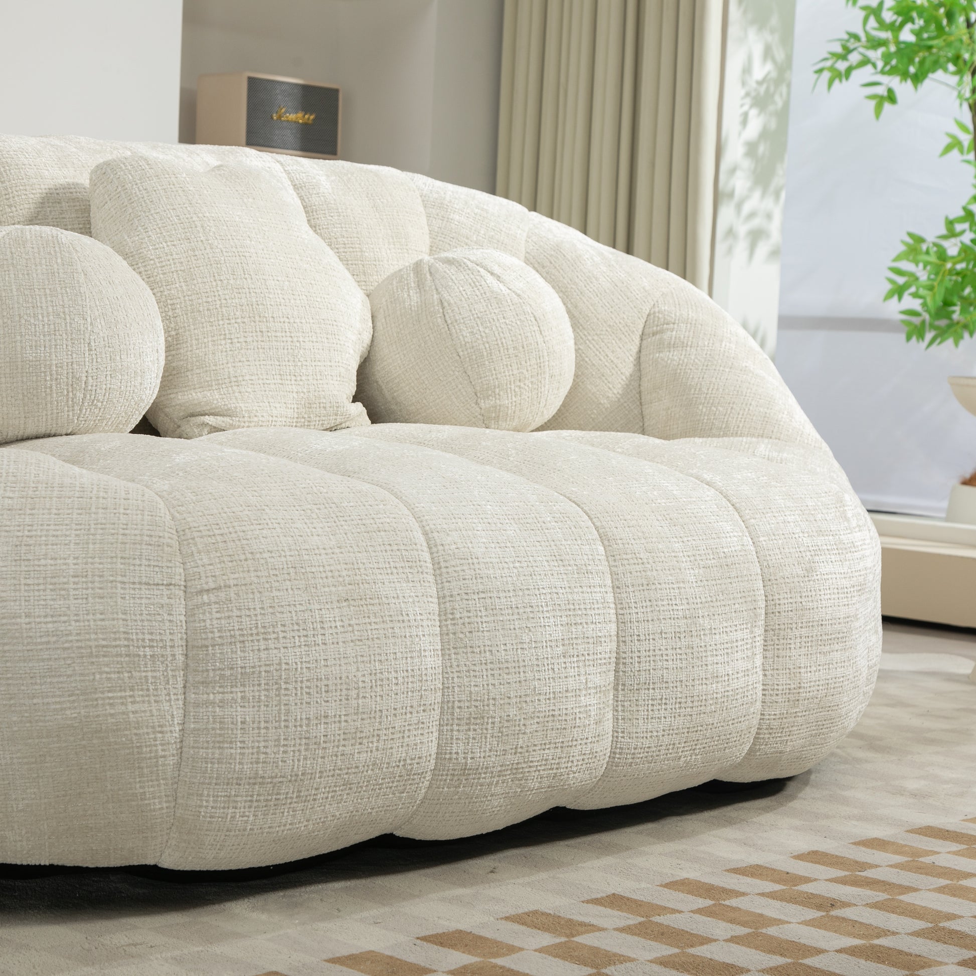 Coolmore Bean Bag Sofa Lazy Sofa Durable Comfort Lounger High Back Bean Bag Chair Couch For Adults And Kids, Indoor & Outdoor, Accent Floor Soft Lounge Chair White Chenille White Primary Living