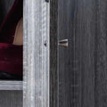 Shoe Cabinet With Two Door Design With Five Interior Shelves In Distressed Gray Grey Mdf