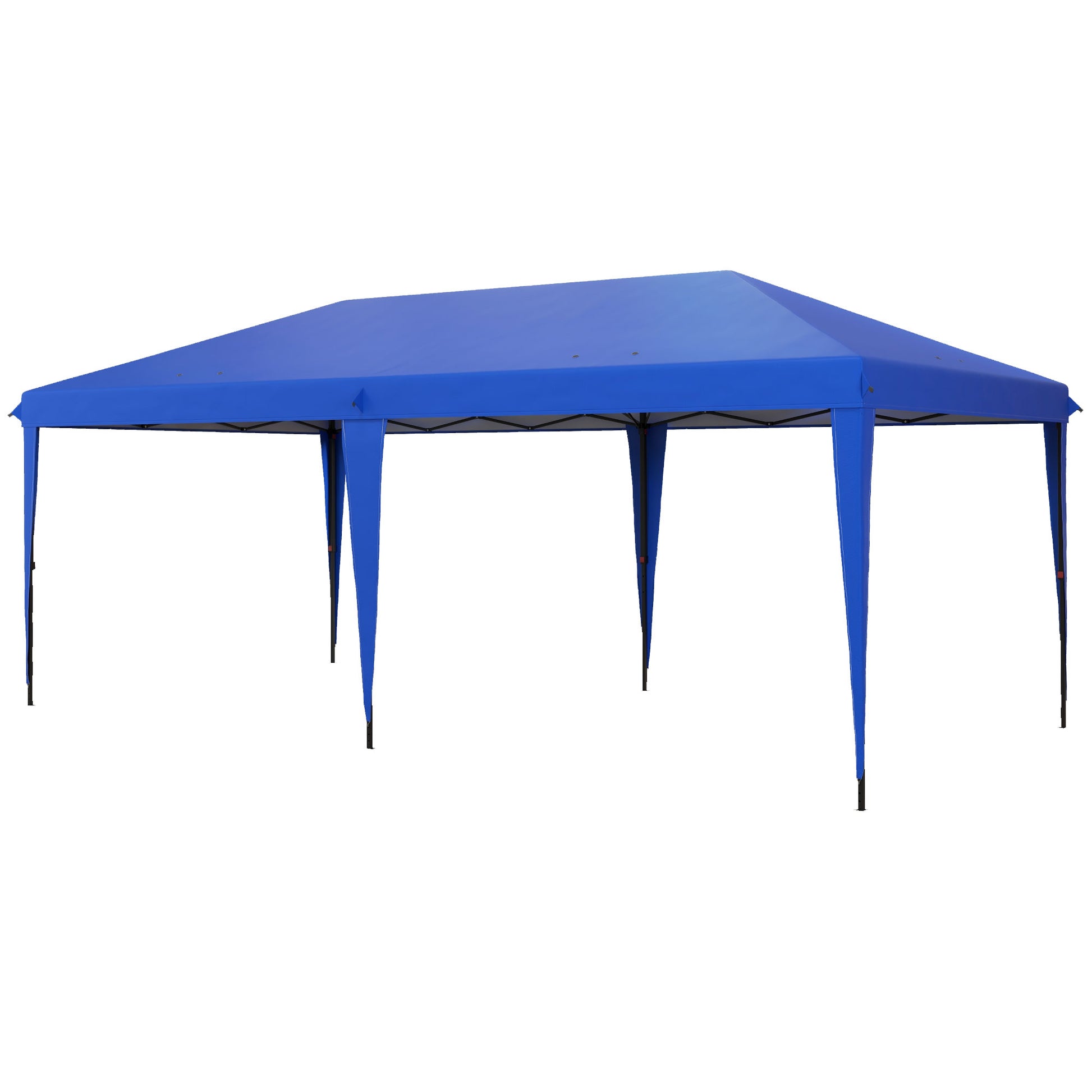 Outsunny 10' X 19.2' Pop Up Canopy Tent, Heavy Duty Tent For Parties, Outdoor Instant Gazebo Sun Shade Shelter With Carry Bag For Catering, Events, Wedding, Backyard Bbq, Blue Blue Steel