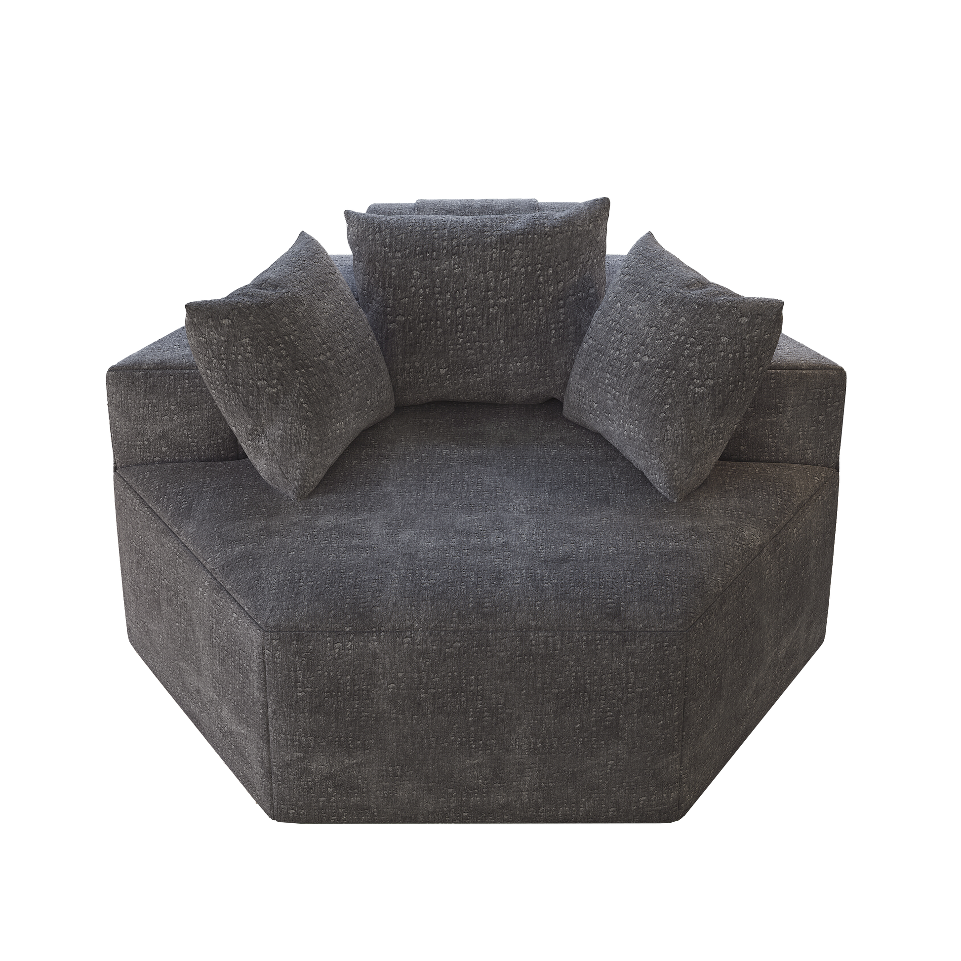 54''L Chenille Sponge Single Sofa,No Assembly Required,Fluffy Modern Sleeper Chair For Living Room, Bedroom, Lounge And Projection Room Grey Foam Chenille 1 Seat