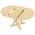 5 Piece Rustic Round Pedestal Extendable Dining Table Set With 15.7