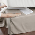 Wrap Around Adjustable Bedskirt Khaki One Size Khaki Microfiber