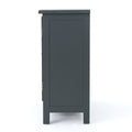 Firwood Mirror Finished Double Door Cabinet, Charcoal Grey Grey Solid Wood