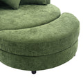 Orisfur. 360 Swivel Accent Barrel Chair With Storage Ottoman & 4 Pillows, Modern Chenille Leisure Chair Round Accent For Living Room, Green Green Foam Chenille