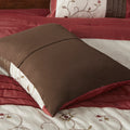 Embroidered 7 Piece Comforter Set Red King King Red Polyester