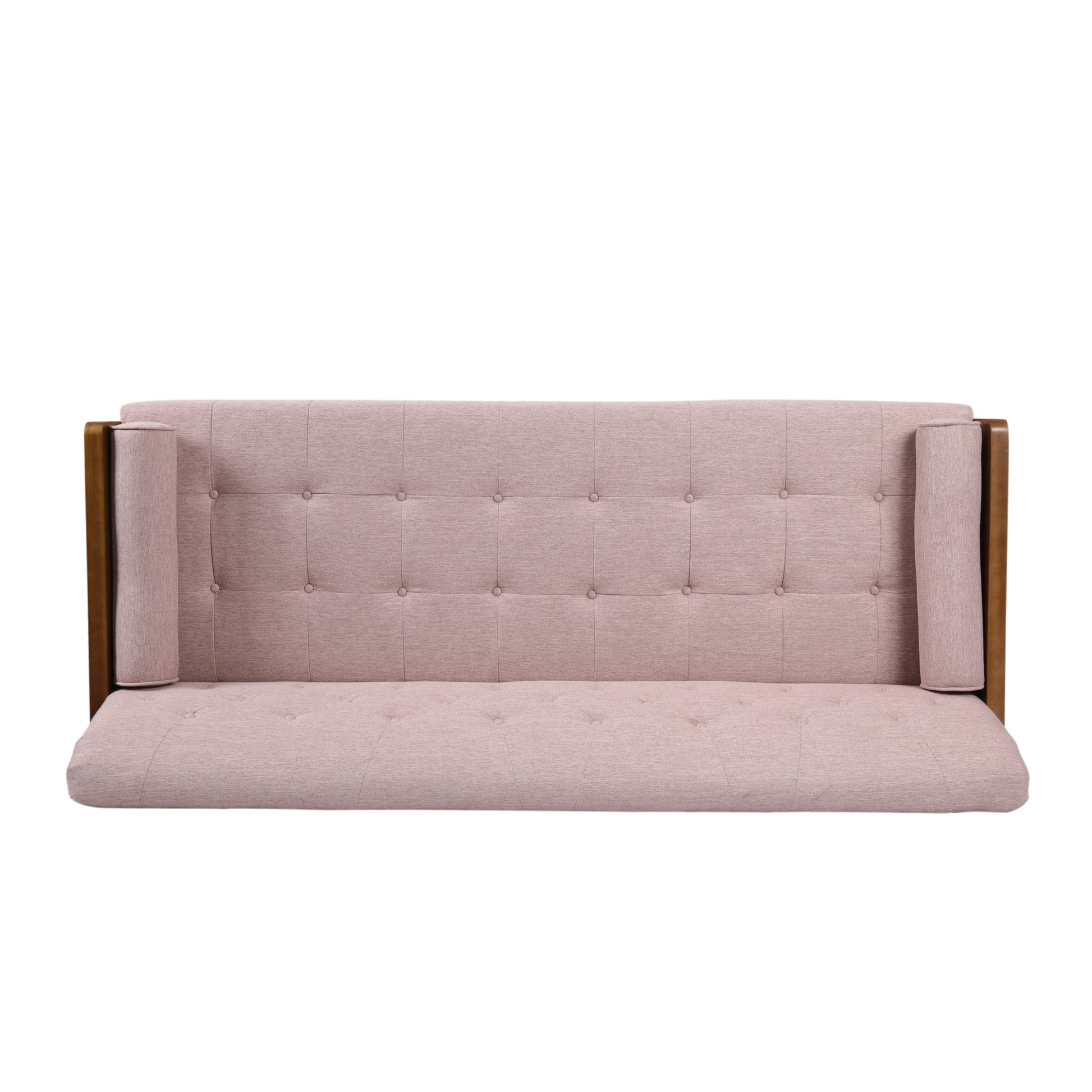 Aidan Mid Century Modern Tufted Fabric Sofa Blush Fabric