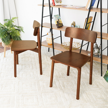 Pierre Walnut Dining Chair Set Of 2 Solid Brown,Wood Brown Dining Room Wipe Clean Mid Century Modern Dining Chairs Walnut Set Of 2 Solid Wood