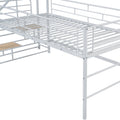 Mid Loft Bed With Storage Stairs, Twin, White Twin White Mdf Metal