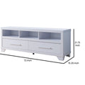 72 Inch Modern Tv Entertainment Console With 2 Drawers And 3 Shelves, White White 70 79 Inches Wood