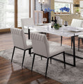 Ivory2Pcs Side Chairs Dining Room Furniture Black Metal Frame Padded Seat Dining Chair Contemporary Style Black Ivory Dining Room Classic,Contemporary,Modern,Ultra Modern Side Chair Solid Back Set Of 2 Metal