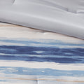 8 Piece Printed Seersucker Comforter And Quilt Set Collection Blue King Cal King King Blue Polyester