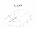 7X12Ft Outdoor Portable Gazebo Storage Shelter Shed With 2 Roll Up Zipper Doors & Vents Carport For Motorcycle Waterproof And Uv Resistant Anti Snow Portable Garage Kit Tent, Sand Sand No Foundation Needed Garden & Outdoor American Design,American