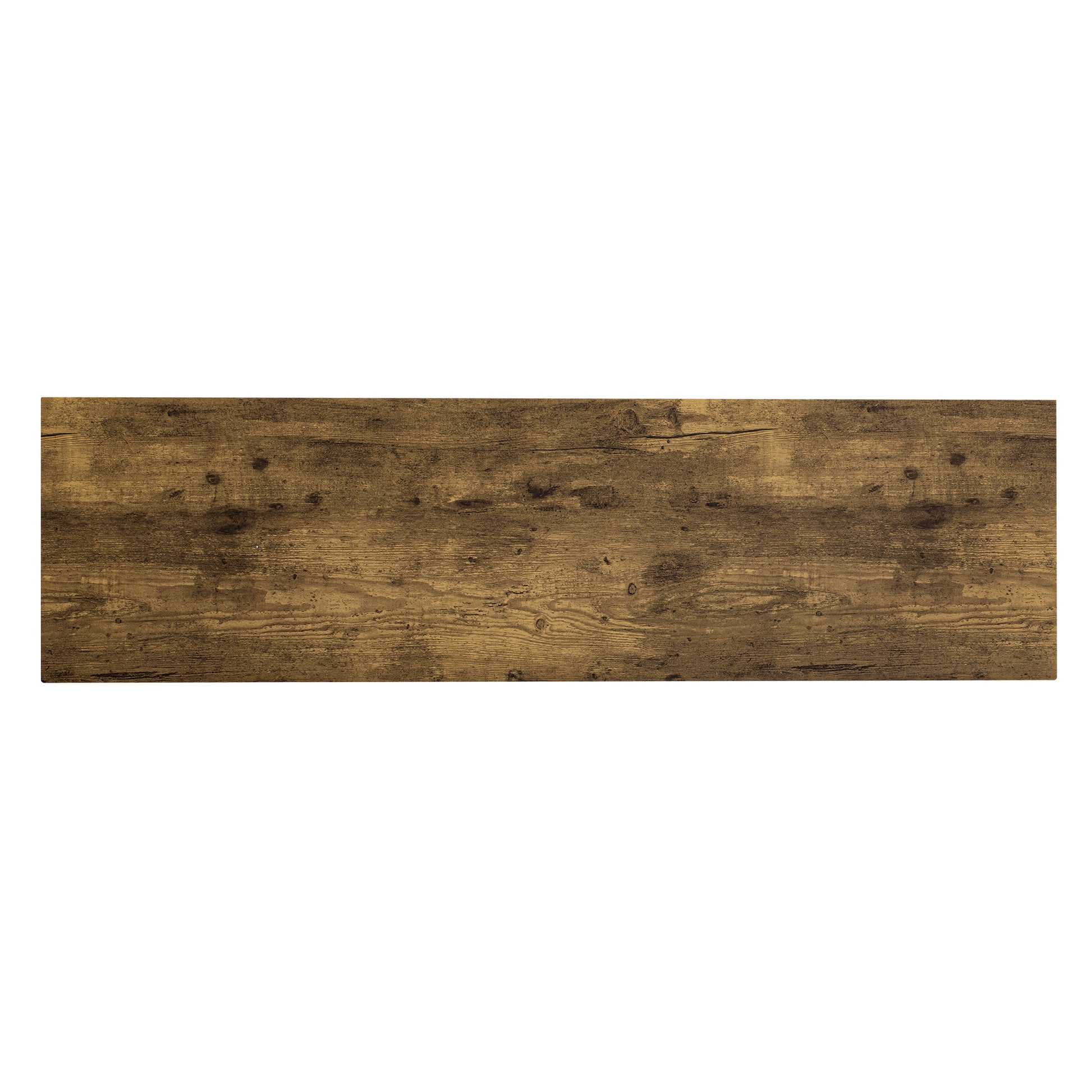 Rustic Industrial Design Demilune Shape Textured Metal Distressed Wood Console Table Distressed Brown Distressed Brown Mdf