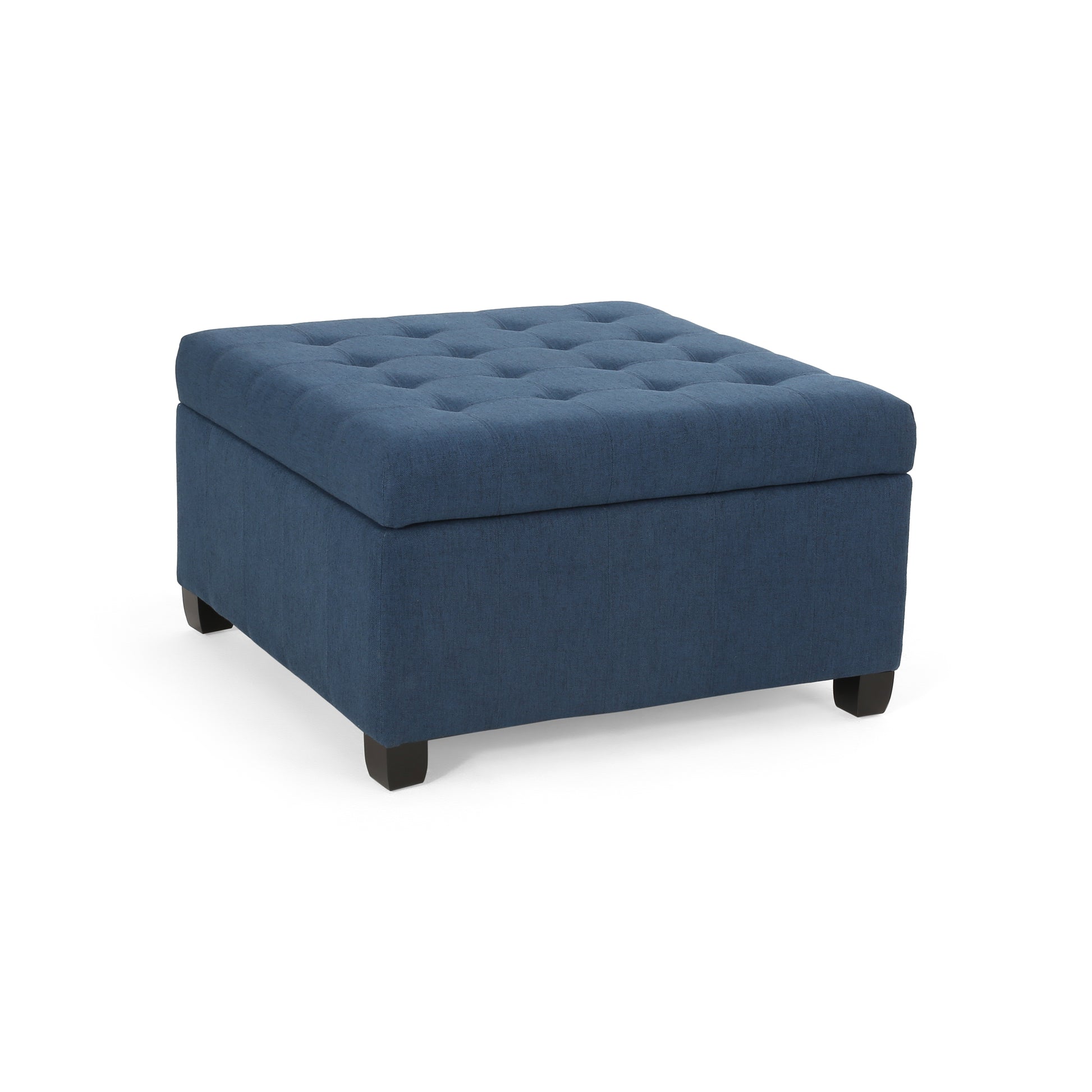 Isabella Ottoman Navy Blue Fabric