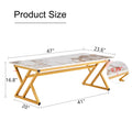 A Modern Minimalist Style Marble Patterned Coffee Table With Golden Metal Legs. Computer Desk. Game Table. Tea Table. Ct Xx Gold Sintered Stone