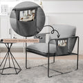 2 Sets 1 Case, Upholstered Hanging Armchair With Arm Pocket Metal Frame, Crushed Foamcushions And Skin Friendly Braid For Living Room And Bedroom. Grey Color Grey Foam Polyester