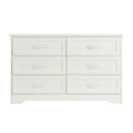 Modern 3 Drawer Bedroom Chest Of Drawers With 6 Drawers Dresser, Clothes Organizer Metal Pulls For Living Room, Bedroom, Hallway, White,47.6 L X 15.7 W X 28.9 H White Particle Board Mdf