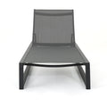 Venice Chaise Lounge Black Grey Mesh