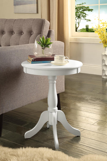 Alger White Finish Accent Table White Synthetic Wood