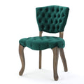 Kd Tufted Chair Wthr Dark Green Velvet